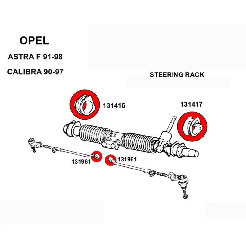 KIT SOPORTES CREMALLERA DIRECCIÓN OPEL KADETT Disponible Ahora