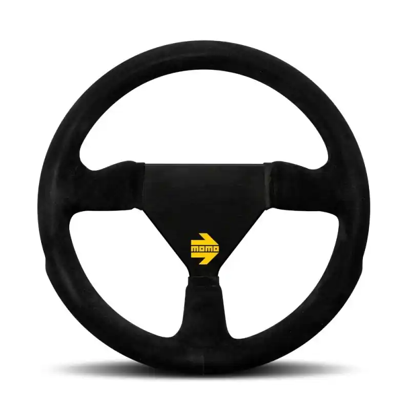 Garantía De Devolución De Dinero Momo Mod. 11 Steering Wheel, Black Suede, Black Spokes - 26 cm