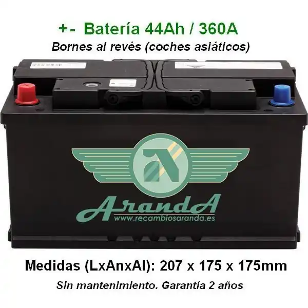 Precio Económico Batería 12V 44Ah Arranque 360A +/- (Asiáticos)