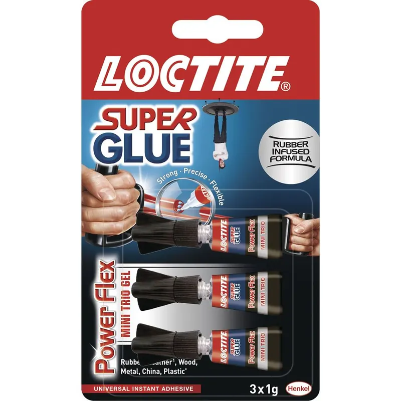 Mini Trio Loctite Super Glue 3 Power Flex 3x1g Certificado