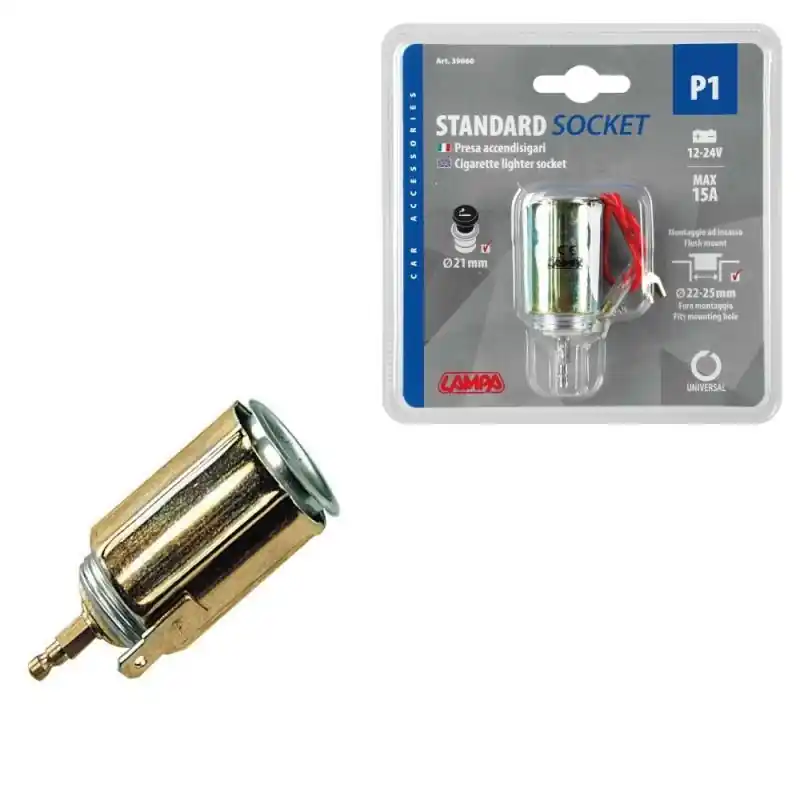 Toma de Mechero Estandar Hembra P1 12/24V ø21mm A Buen Precio