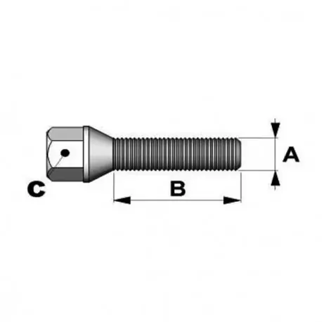 Económico Bulón Cónicos 12x125mm Longitud 40mm Cabeza 17mm
