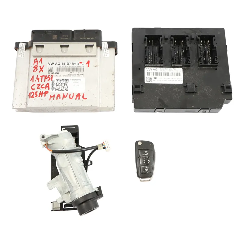 Audi A1 8X 1.4 TFSI CZCA 125HP Motor Kit ECU BCM Bloqueo + Llave 04E907309AC Certificado